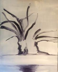 Old oak tree in New Orleans - initial outline